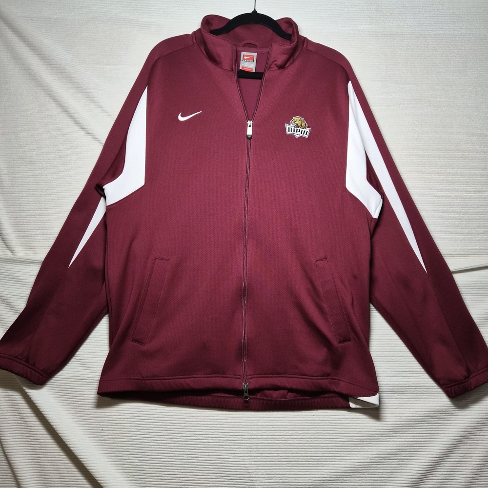 Nike IUPUI Jaguars Full Zip Track Jacket Mens Large Maroon NikeFIT‎ Dry